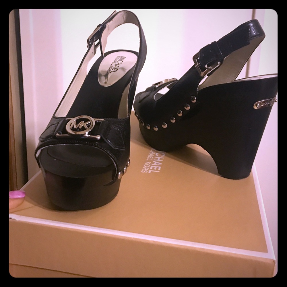 Michael Kors Black Leather Shoes